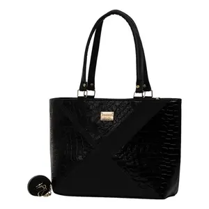 Sac de voyage noir Crocco Fana Julia 20-35L avec fermeture éclair et poignée supérieure, style féminin - Product Image 3