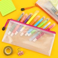 Carpetas de archivos con cremallera de plástico A6, bolsas de malla con cremallera para documentos, carpeta transparente, bolsa de malla con cremallera, organizador de archivos