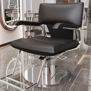 Chaise de coiffure K Barbershop - Chaise de barbier élégante, réglable et rotative avec structure en acier inoxydable, tendance actuelle - Product Image 5