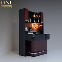 ONI Shopfitting Armoire à boissons alcoolisées Trendy en bois Bar Montage moderne Pub Bar Comptoir Lounge Bar à vin Design