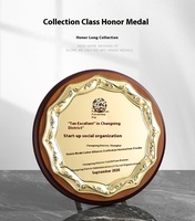Plaque en gros d'usine marque autorisée médaille créative production de gravure personnalisée prix en bois qualité cuivre cadeau prix