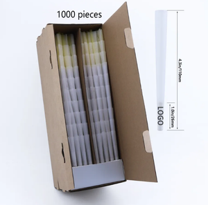 Branded 109 Unbleached Brown <b>Pre</b> <b>Roll</b> <b>Cone</b> Papers with Paper Tip 1000 Piece Per Box - Product Image 2