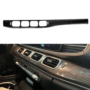 Kit d'intérieur de voiture en fibre de carbone sèche noire avec revêtement UV pour <span class=keywords><strong>Mercedes</strong></span> Classe <span class=keywords><strong>GLE</strong></span> W167 2019-<span class=keywords><strong>2022</strong></span>, garniture de console centrale, ruban adhésif 3M - Product Image 2