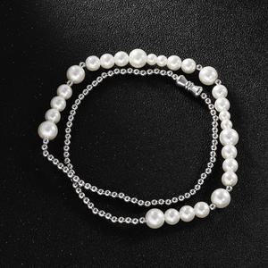 Estrella de la marca de moda con collar de clavícula de perla blanca de acero inoxidable personalidad joyería para hombres y mujeres al por mayor - Product Image 5