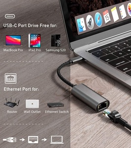 USB-<span class=keywords><strong>C</strong></span> 1Gbps Ethernet Adapter tố<span class=keywords><strong>c</strong></span> độ cao Lan chuyển đổi máy tính xách tay Linux Windows PC RJ45 bền hợp kim nhôm trong kho - Product Image 4