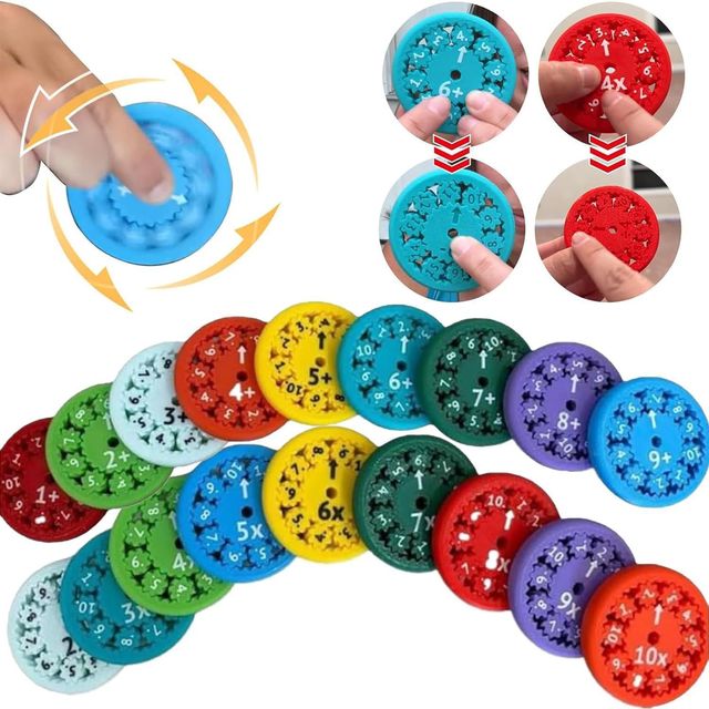 Aoniu Mini Math Fact Game Educational Multiplication Division Math Games Enlightenment Circular Fingertip Rotating Plastic