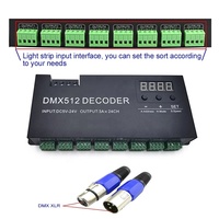24 canal RVB DMX512 décodeur RGB led bande contrôleur 72A dmx gradateur PWM pilote Entrée DC5-24V 24CH dmx décodeur contrôle de la lumière