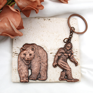 Groothandel Promotie Vintage Messing Dieren Wildlife Nationaal Park Custom Merk Logo Sleutelhangers Uv Print Leeuw Olifant Beer - Product Image 2