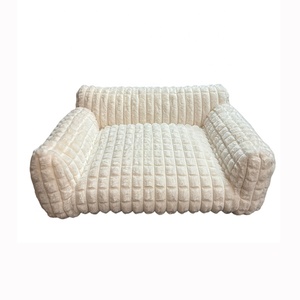 럭셔리 새로운 정형 외과 부드러운 보풀 플러시 메모리 폼 애완 동물 침대 빨 개 침대 미끄럼 방지 애완 동물 소파 - Product Image 1