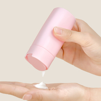 En stock, ensemble de contenants de voyage pour cosmétiques, vide, 15 ml, pot de crème pour le visage vert, flacon de shampoing rose, flacon de lotion blanc avec bouchon à clapet