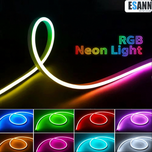 Bande lumineuse LED né<span class=keywords><strong>on</strong></span> RGB ESANN en silicone 6x12mm, étanche IP67, 12V/24V, télécommande via application, éclairage flexible pour maison et TV - Product Image 1