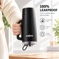 Gobelet isotherme mat en acier inoxydable de 40 oz avec poignée, paille et bouchon anti-poussière, idéal pour les fêtes, les conducteurs de voiture, les employés de bureau – Cadeau parfait