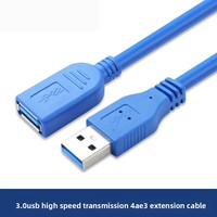 Cable de Extensión USB 3.0 de Cobre, Macho a Hembra, Alta Velocidad, 2m, para Conexión de Ratón, Teclado y Memoria USB