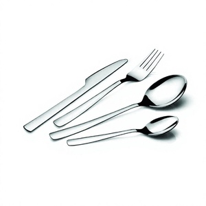 Cuchara de Acero Inoxidable 4 Piezas Cubiertos Nuevo Diseño Gastro Color Plateado Tenedor Cuchillo y Cuchara de Bebé a Precio Mayorista - Product Image 1