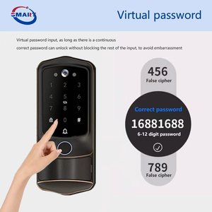 Wifi tuya app điều khiển điện tử khóa cửa Bàn phím chốt cửa vân tay thông minh khóa cửa với xử lý - Product Image 5