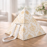 Maßgefertigte Umweltfreundliche Pyramidenförmige Lebensmittelqualität Papierbox mit Matter Laminierung für Snack- und Backwaren-Mitnahme Stapelbare Verpackung