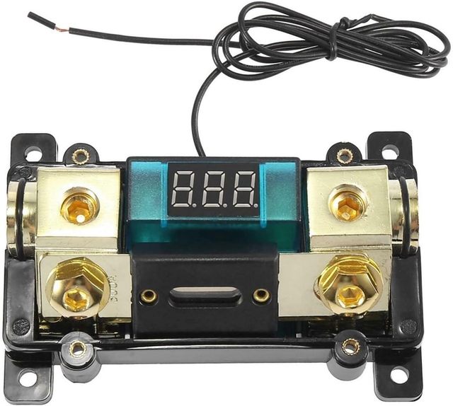 Car Audio Distribution Fuse Block Holder LED Digital Display Inline 300A 0 2 4 AWG Gauge ANL Stereo Fuse Holder Electronics Part