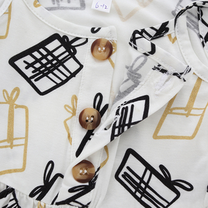 Vestito Estivo alla Moda per <span class=keywords><strong>Bambina</strong></span> con Bottoni a Corno e Vita Elastica, <span class=keywords><strong>6</strong></span> <span class=keywords><strong>Mesi</strong></span> - Product Image 3