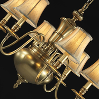 VH-Lustre LED classique simple en laiton, hauteur réglable, bougie décorative pour la maison, abat-jour en tissu ancien pour le salon