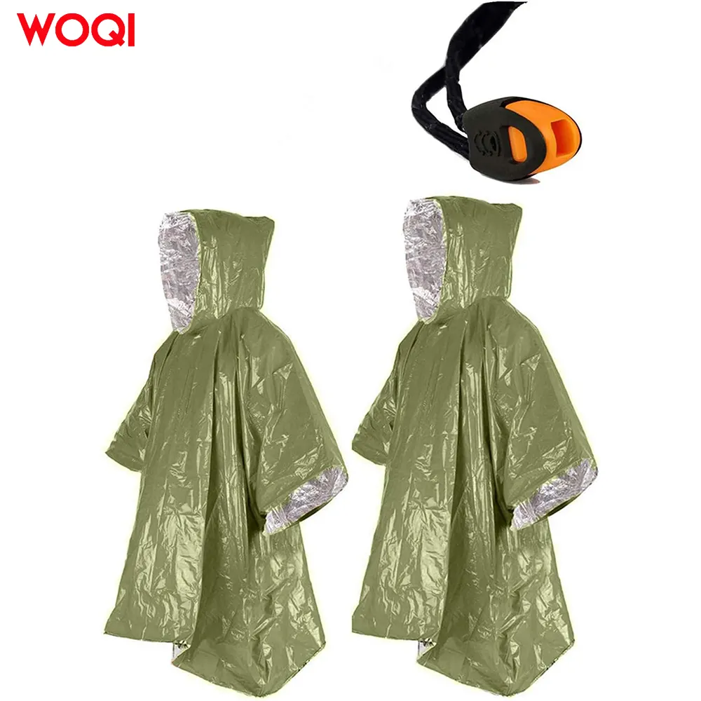 WOQI kullanımlık polyester film su geçirmez, hayat kurtarıcı, sıcak acil yağmurluk