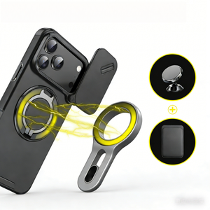 เคสโ<span class=keywords><strong>ท</strong></span>รศัพ<span class=keywords><strong>ท</strong></span>์กันกระแ<span class=keywords><strong>ท</strong></span>ก TPU พร้อมขาตั้งแม่เหล็กหมุนได้ 360 องศา ดีไซน์แบบกลไก ปกป้องเลนส์เต็มรูปแบบ สำหรับ 17 Pro Max 16 Pro 15 - Product Image 4