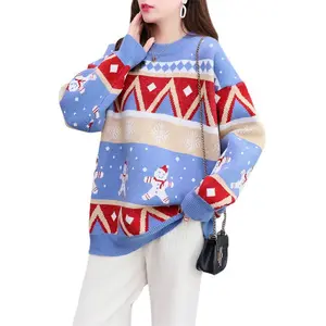Global best-seller camisola natal personalizado malha roxo moda natal camisolas