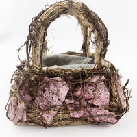 Panier suspendu en rotin naturel classique pour orchidées, grand format, fait main, écologique, taille personnalisable, pot de plante vertical