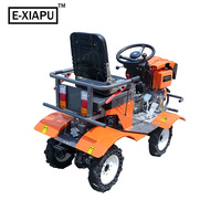 Tracteur de jardin miniature mobile E-XIAPU à 4 roues, diesel, avec rotoculteur et siège