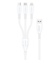 Câble de charge rapide 3-en-1 M34, courant élevé 5A, gaine extérieure en TPE, chargeur de téléphone universel avec emballage