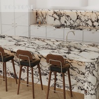 Table de préparation en marbre Calacatta Viola naturel d'Italie, sur mesure, 3 m de long, idéale pour la pâtisserie et la préparation culinaire
