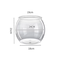 Réservoir de poissons en plastique PET Transparent petit aquarium de bureau Durable petit bol de poisson rond pour la décoration de bureau à domicile