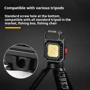 Porte-clés COB de transport quotidien lampe de poche LED Mini support magnétique USB outils de plein air multifonctions pour le camping randonnée pêche - Product Image 3