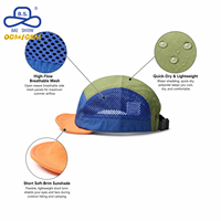 Casquette en maille à cinq panneaux légère, respirante, bicolore, pour la course, le cyclisme, la randonnée, les voyages, accessoire sportif unisexe, en stock