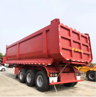 Semi-remorque benne basculante en acier à trois essieux, à rotation arrière, pour le transport de minerai et de marchandises en vrac, haute capacité, neuve, 12R22.5, vendue en Afrique