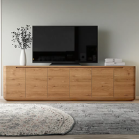 Nouvelle console multimédia de luxe pour salon, meuble TV en bois de chêne massif, tables de console multimédia