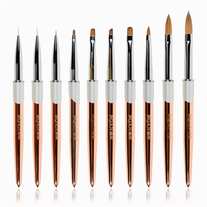 <span class=keywords><strong>2022</strong></span>, 100% Kolinsky las <span class=keywords><strong>uñas</strong></span> de acrílico de un golpe Rosa oro brillo de Metal Ombre 3D de pintura de <span class=keywords><strong>uñas</strong></span> Gel arte cepillo - Product Image 6