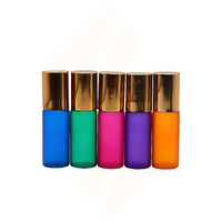 Flacon roll-on en verre dépoli coloré pour huiles essentielles 5ml 10ml – Flacon roll-on coloré pour parfum avec bille métallique