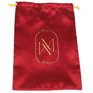 Hot Sale Satin <b>Drawstring</b> Cosmetic <b>Makeup</b> Tools Storage Pouch Custom logo Satin Gift Packaging <b>Drawstring</b> <b>Bag</b> - Product Image 4