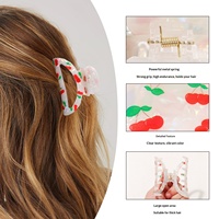 Accessoires capillaires d'été style dessin animé fruits frais pour filles, pince à cheveux en PVC décontractée pour chignon arrière de la tête, personnalisable avec logo