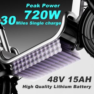 Trottinette avec panier avant amovible pour voiturette de golf ou trajets quotidiens, 720W, capacité de 500lbs, 3 modes de vitesse, trottinette T3 avec - Product Image 5