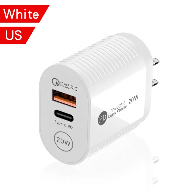 New PD 20W Quick Charger QC3.0 5V 2.4A Type-C Universal Phone Charger Wall fast Chargers USB Power Adapter Charging