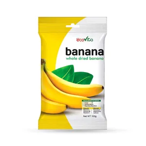 BEST QUALITY BEST PRICE Made In Vietnam ISO HACCP Global Standard ECOVITA Whole Dried Banana Soft 100g Bag