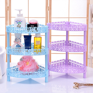 Bathroom Storage Shelf 3 Tier Freestanding No <b>Drill</b> <b>Pink</b> Blue Rectangular Shelves for Toilet Sink Desk Organization - Product Image 2