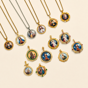 Colgante <span class=keywords><strong>de</strong></span> San Miguel Arcángel, Colgante Espiritual Esmaltado <span class=keywords><strong>de</strong></span> San Miguel Arcángel, Artículos Religiosos Católicos, Regalo <span class=keywords><strong>de</strong></span> Confirmación - Product Image 2