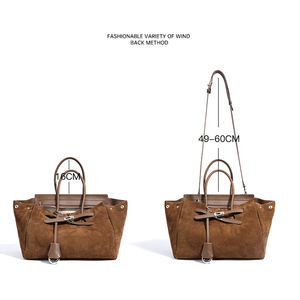 Fornitori di Borse Personalizzate all'Ingrosso ODM 2025 Borsa a Mano da Donna in Vera Pelle Scamosciata Grande Capacità Stile Retrò alla Moda - Product Image 3