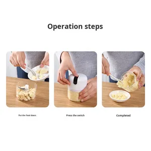 Hachoir à ail et à viande multifonction intelligent alimenté par USB, haute efficacité, pour usage domestique, boîtier en plastique, vente en gros - Product Image 2