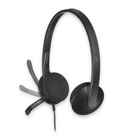 Casque de jeu filaire USB Logitech H340 avec microphone, réduction active du bruit, étanche IPX5, éclairage 7 couleurs, son 3D, batterie