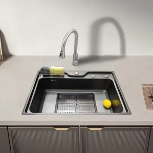 En çok satan ürün ısı basın mutfak düzenleyici inox cocina çiftlik lavabo tepsi ile lavabo mutfak seti akıllı mutfak lavabo