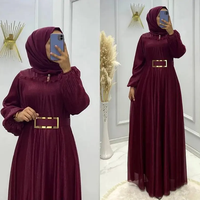 Robe Turque en Chiffon Verte 2023, Dernières Créations, Longue Abaya Musulmane, Kaftan pour Femmes, Dubaï, Vêtements Islamiques et Ethniques