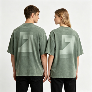 Camiseta Oversize para Hombre con Tecnología DTG, Lavado Ácido, 100% Algodón, Logo Personalizado, Estilo Urbano, Hombros Caídos - Product Image 3